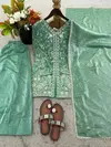 Jf 043 Pure Fendy Silk With Heavy Embroidery Work Readymade Suits Wholesale Online
